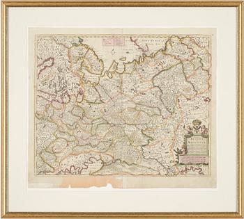 KARTA, "Imperii Russici sive Moscoviae", Nicolaes Witsen och Frederik de Wit, utgiven 1706.