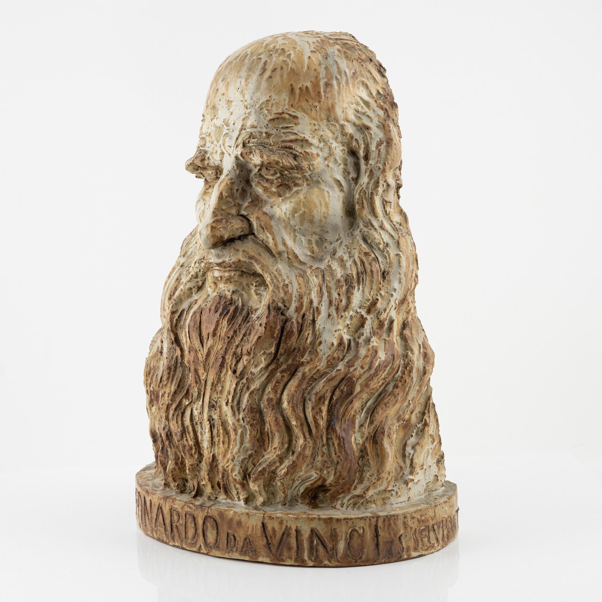 Michael Schilkin, 'Leonardo da Vinci', a stoneware sculpture, Royal Copenhagen, Denmark 1947.