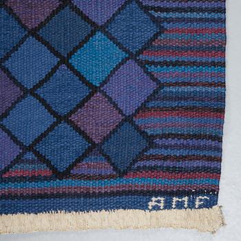 Ann-Mari Lindbom, gift Forsberg, A CARPET, "Tobias", flat weave, ca 259 x 204,5 cm, signed AB MMF AMF.