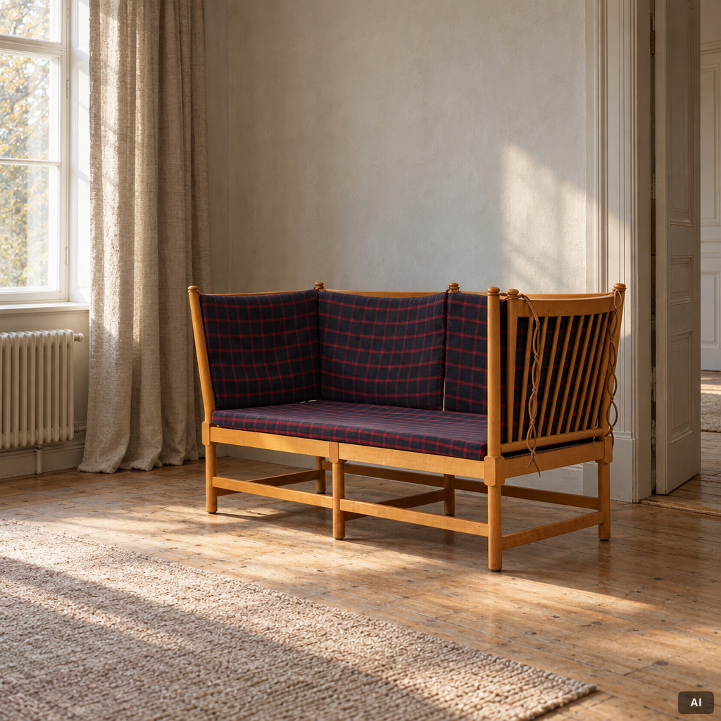 Børge Mogensen, soffa, "Tremme", Fritz Hansen, Danmark 1960/70-tal.