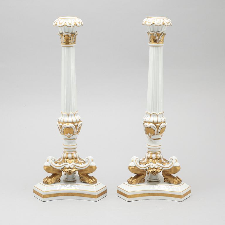 A pair of mid 20th century porcelain candlesticks from Rosenthal.