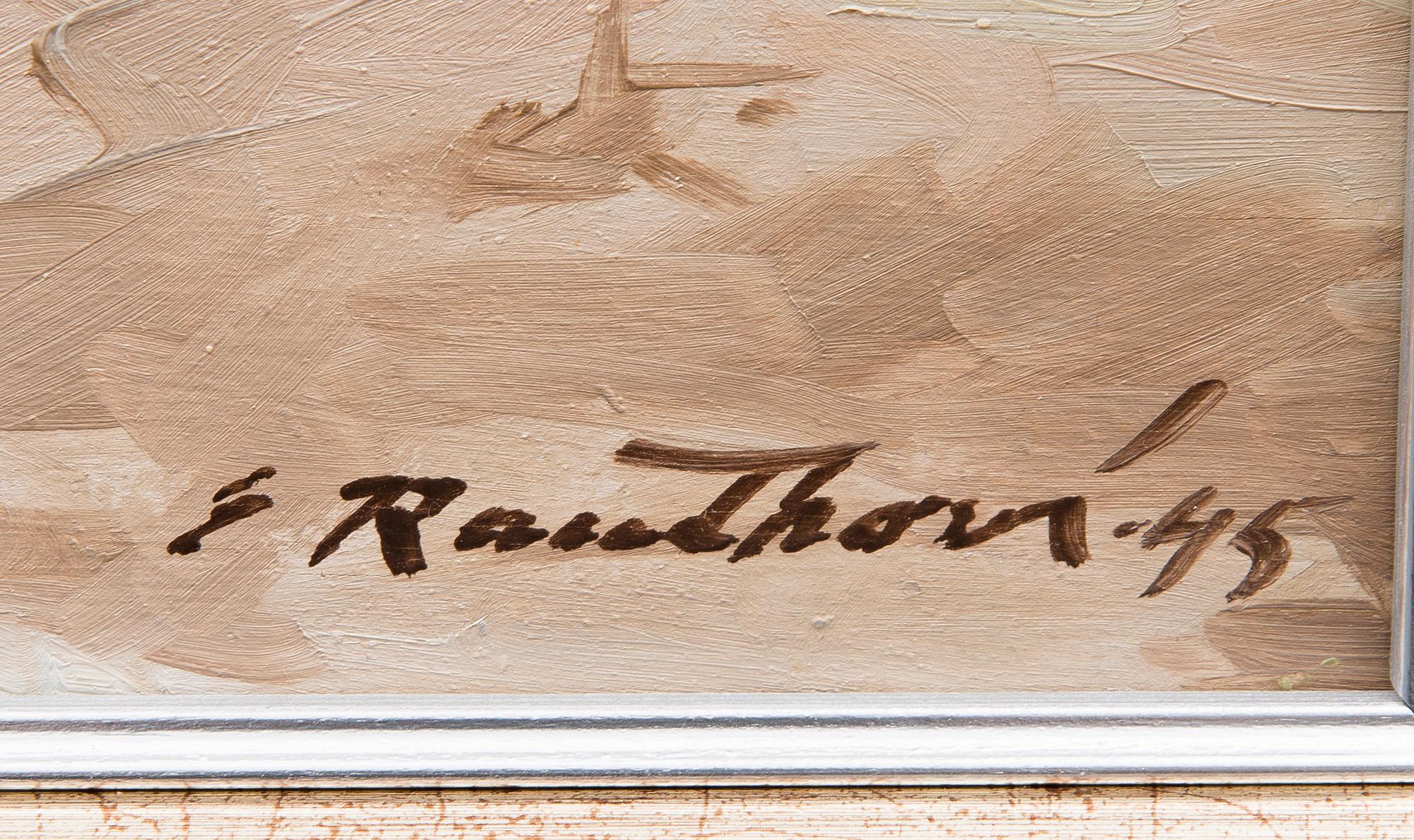 ERIK RAUTHOVI, öljy puulevylle, signeerattu ja päivätty -45.