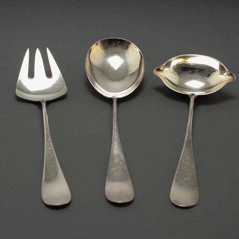 BESTICKSERVISDELAR, 74 st, silver, "Ida", Ole Hagen, A Michelsen, Danmark, 1900-talets andra hälft.