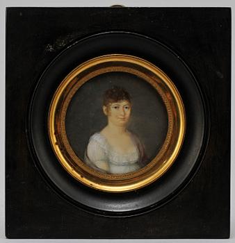 MINIATYRPORTRÄTT, okänd konstnär, gouache, bär sign, 1800-talets första hälft.