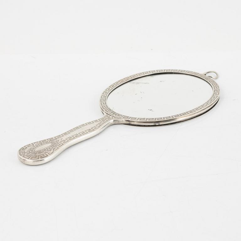 A Swedish Silver Hand Mirror, mark of Carl Fredrik Carlman, Stockholm 1874.