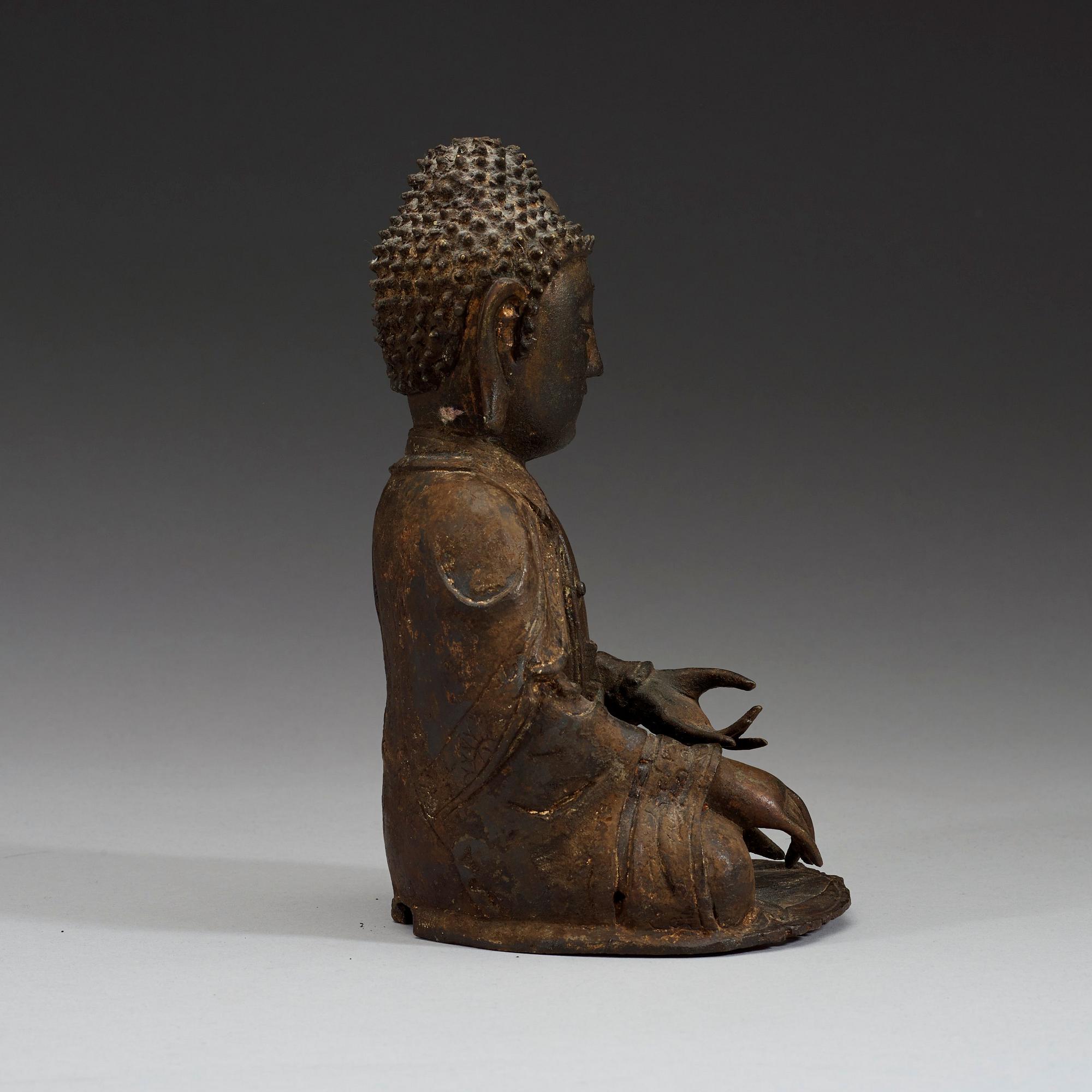 BUDDHA, brons. Sen Mingdynastin (1368-1644).