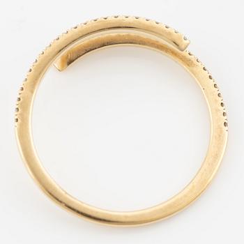 Engelbert, rings, 2 pcs, "Petit Spin ring" and "Double Spin ring", 18K gold, one with brilliant-cut diamonds.