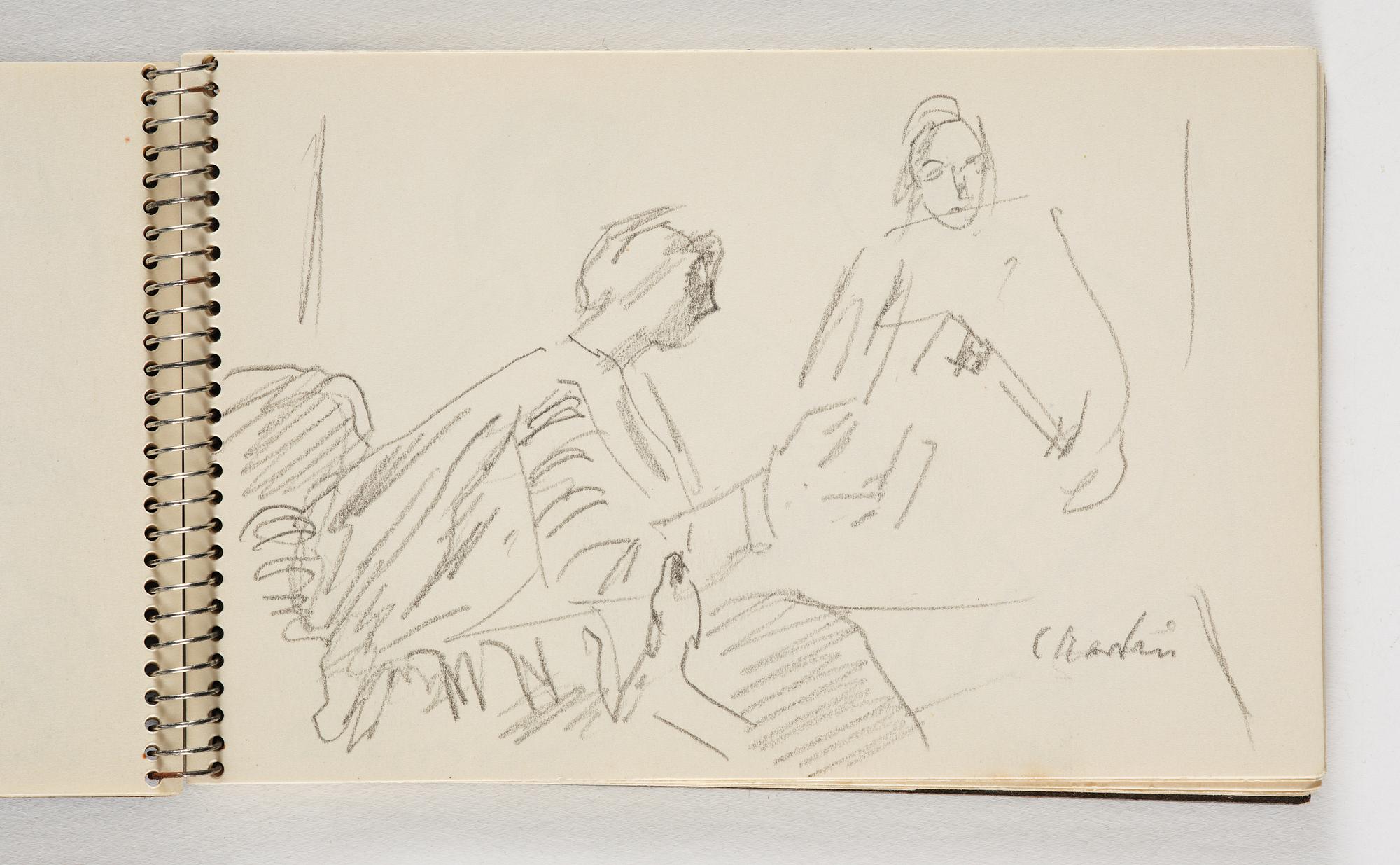 Lotte Laserstein, 10 små skissblock med teckningar.