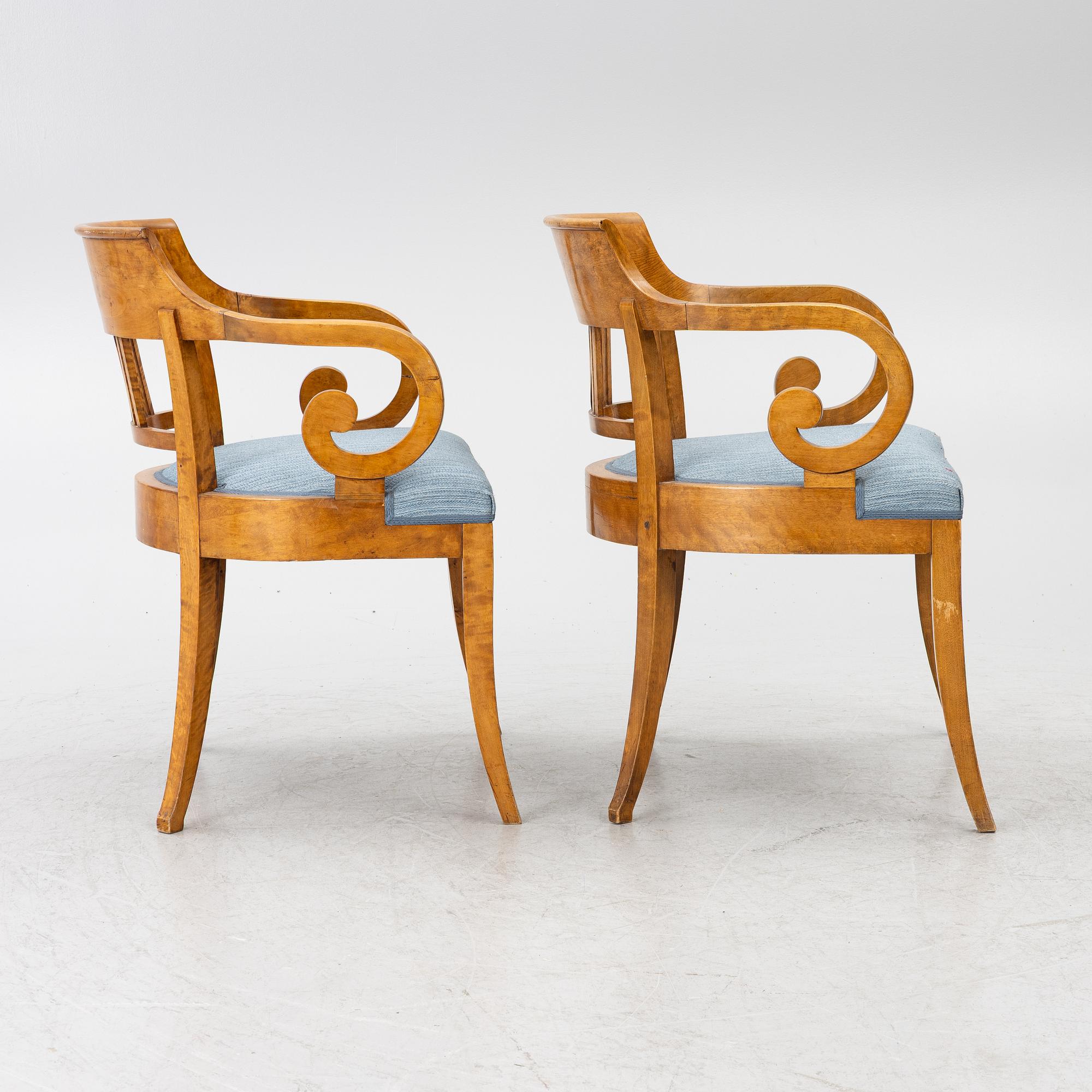 Pair of armchairs, Late Empire, mid-19th century.