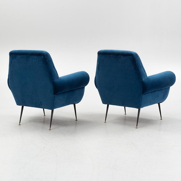 Gigi Radice, a pair of armchairs, Italy 1950s.