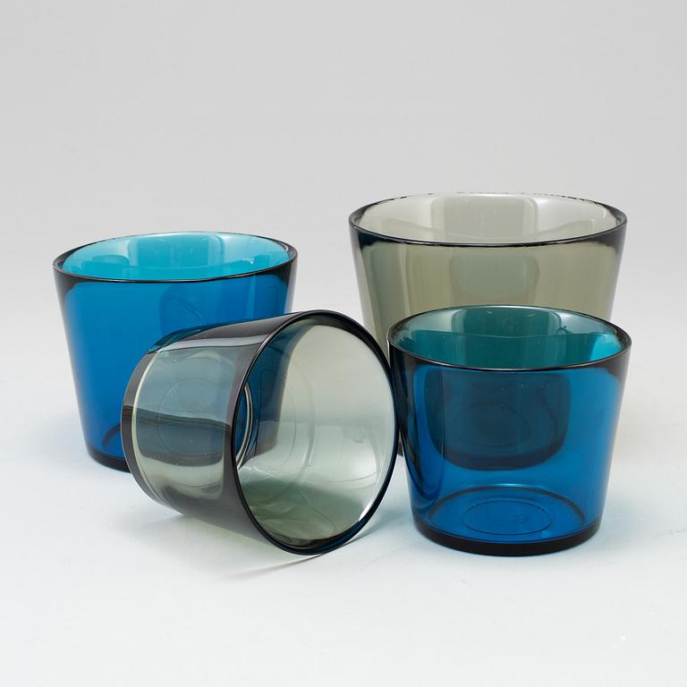 SVEN PALMQVIST, skålar/ytterfoder 4 st "Fuga", Orrefors, 1950-/60-tal.