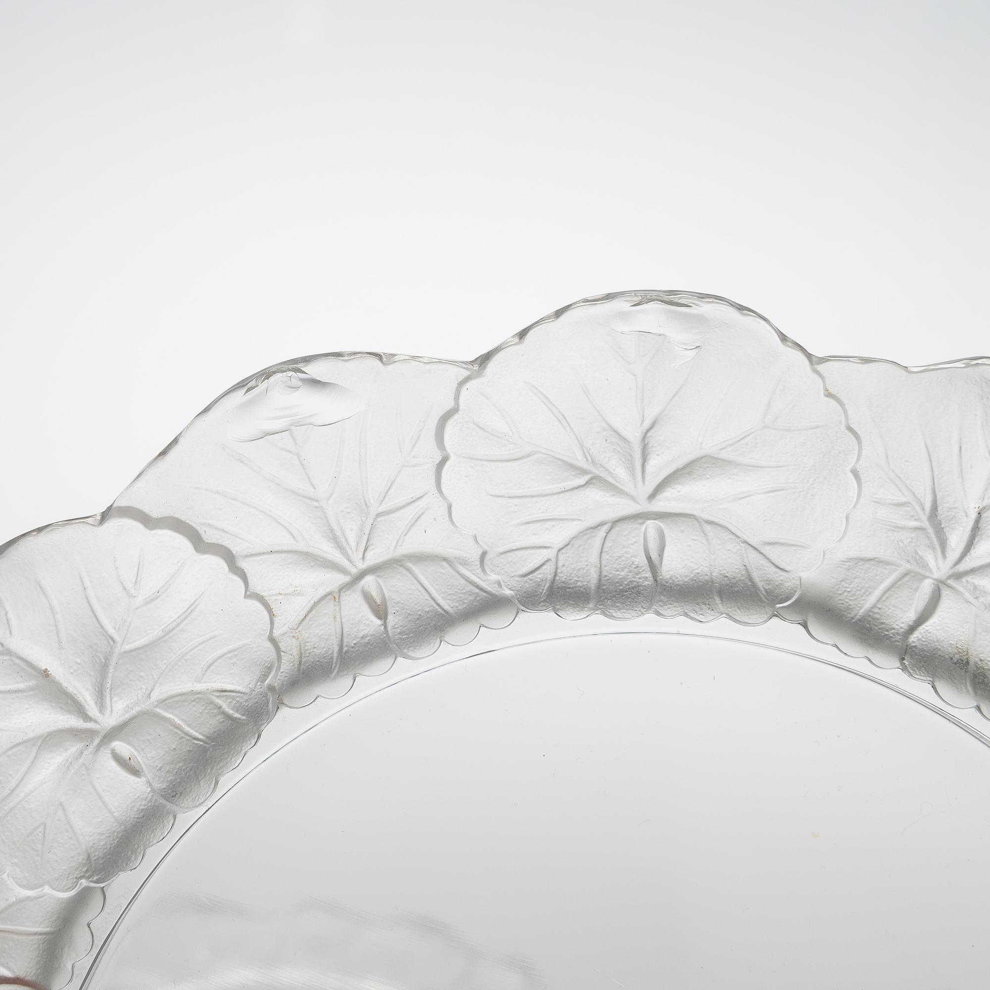 Tallrikar, 20 st, "Honfleur", Lalique, Frankrike 1900-talets senare hälft.