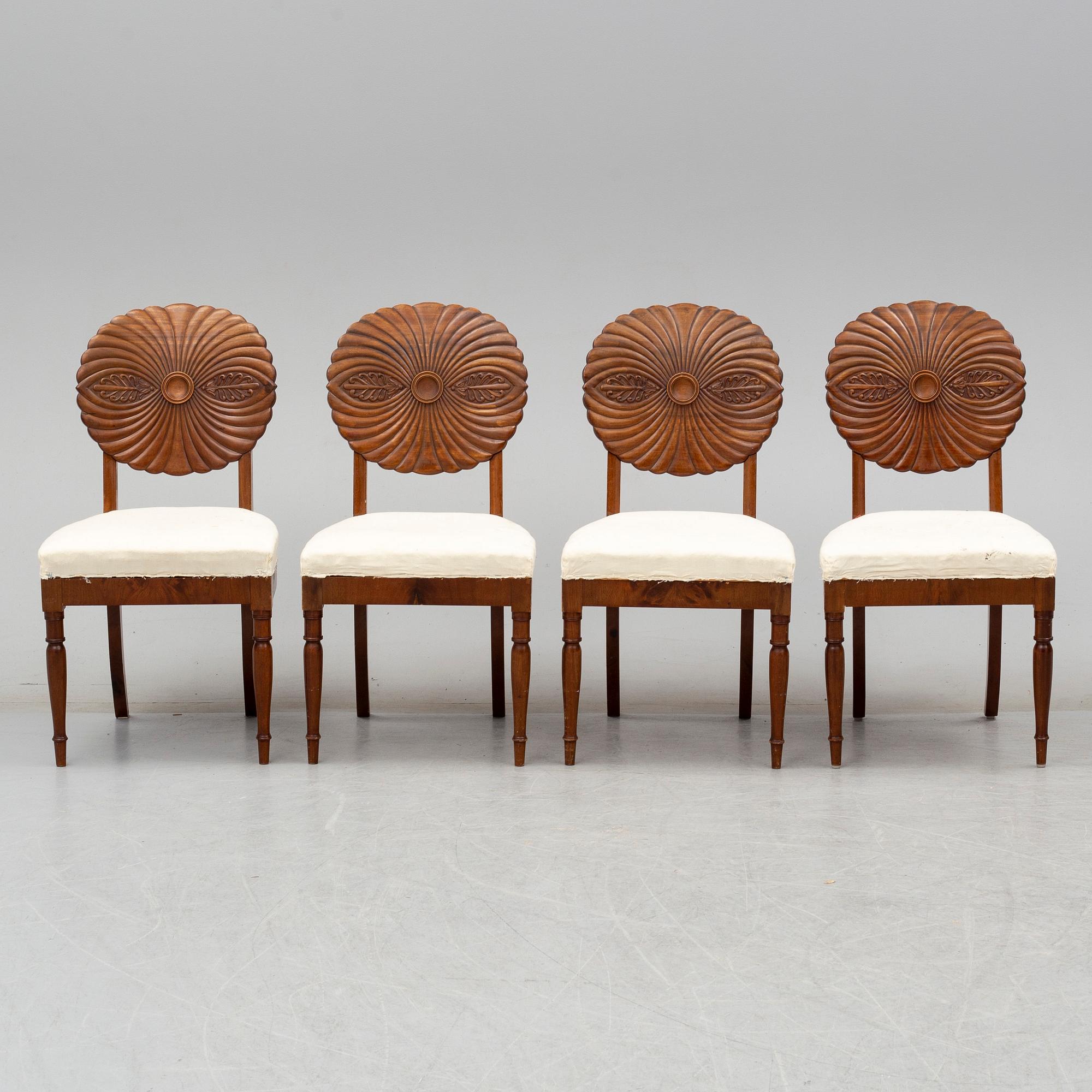 A set of four 19th century chairs, probably Vienna.