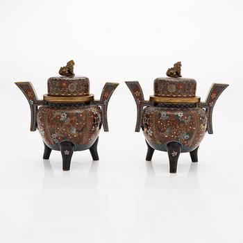A pair of incense burners, Japan, turn of the 19th/20th century.
