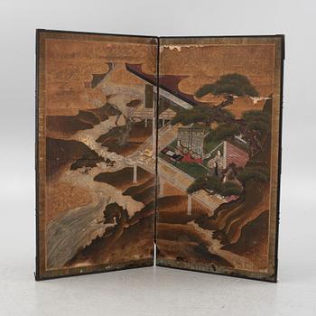 A folding screen, Japan, 19th century.