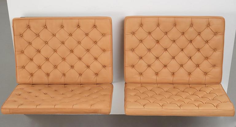 A set of two sections of Poul Kjaerholm 'PK-26', edition Fritz Hansen, Denmark 1991.
