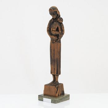 Gunnar Uotila, skulptur, trä, signerad och daterad 1943.