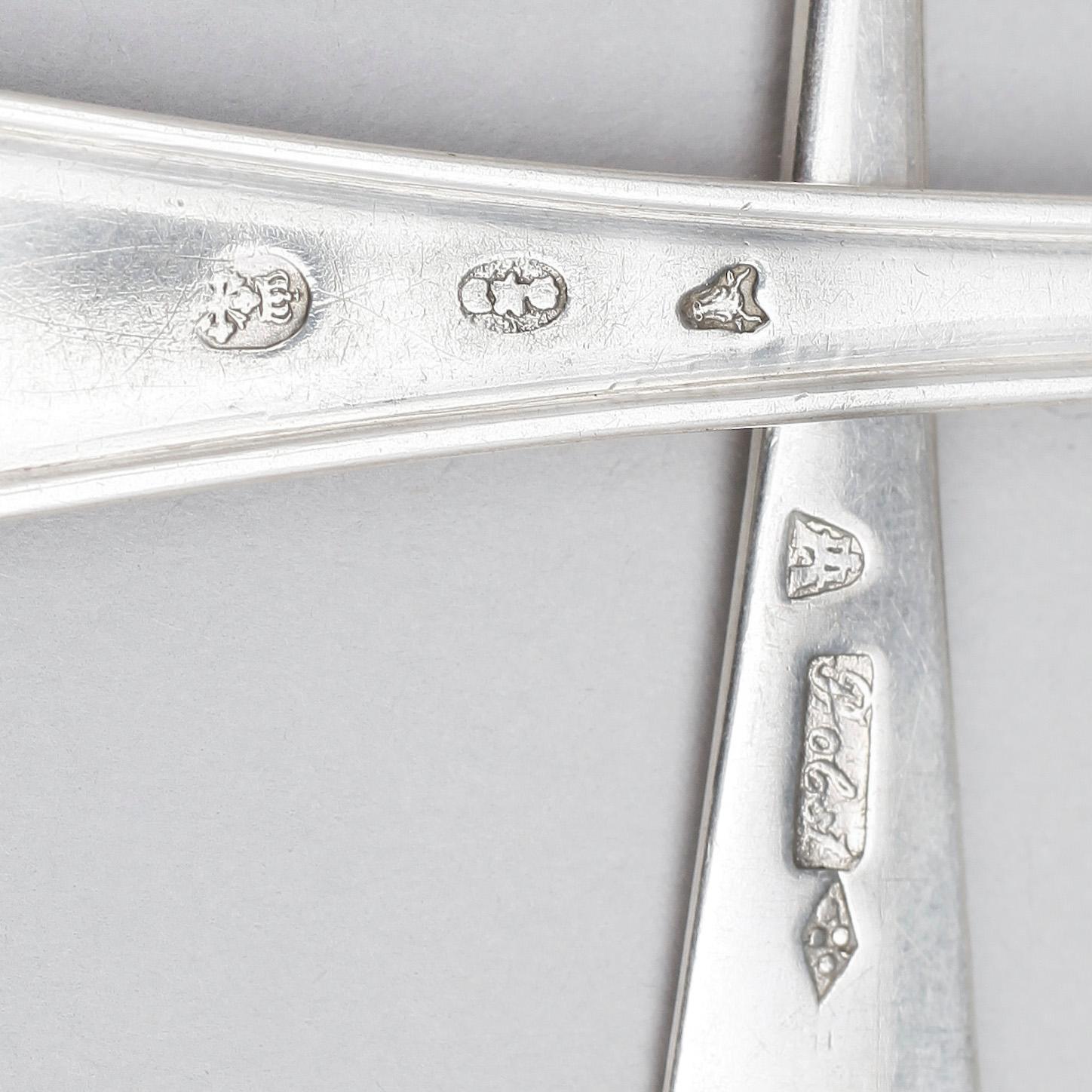 PARTI SILVER, 20 delar, 1800-1900-tal. Vikt ca465g exkl lutfiskbestick.