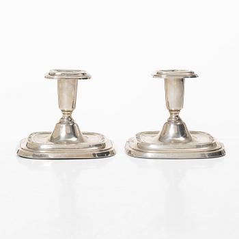 Candelsticks, 3 pairs, silver, Sweden, 1947-60.