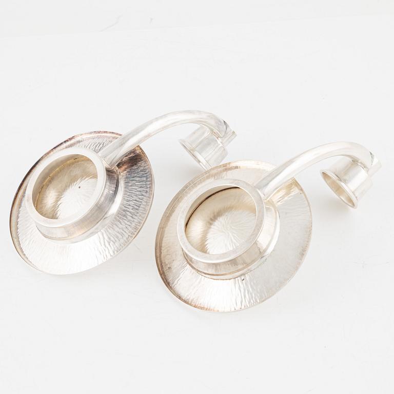 Eric Löfman, a pair of silver sconces, MGAB, Uppsala, Sweden, 1972.