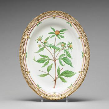 A Royal Copenhagen 'Flora Dancia' serving dish, Denmark, 20th Century.