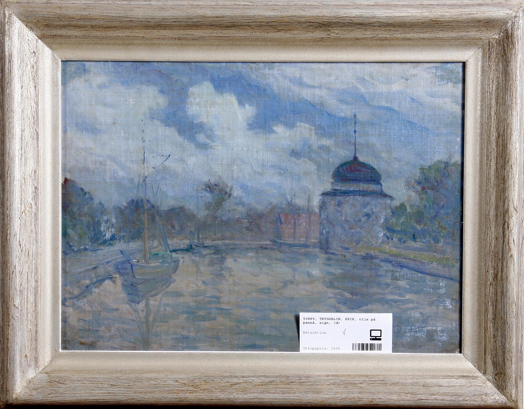 TRYGGELIN, ERIK, olja på pannå, sign.