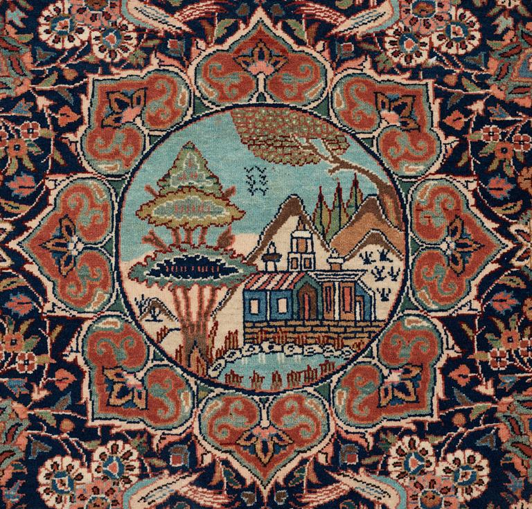 SEMI-ANTIQUE KASHAN. 197,5 x 133 cm.