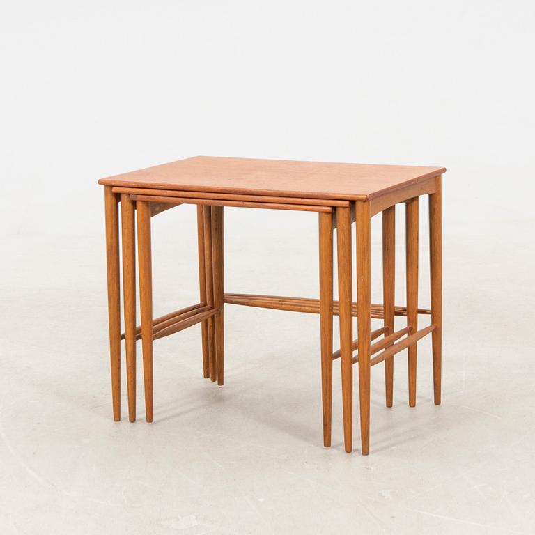 Bertil Fridhagen, nest of tables, 3 pcs, Svenska Möbelfabrikerna Bodafors, mid/second half of the 20th century.