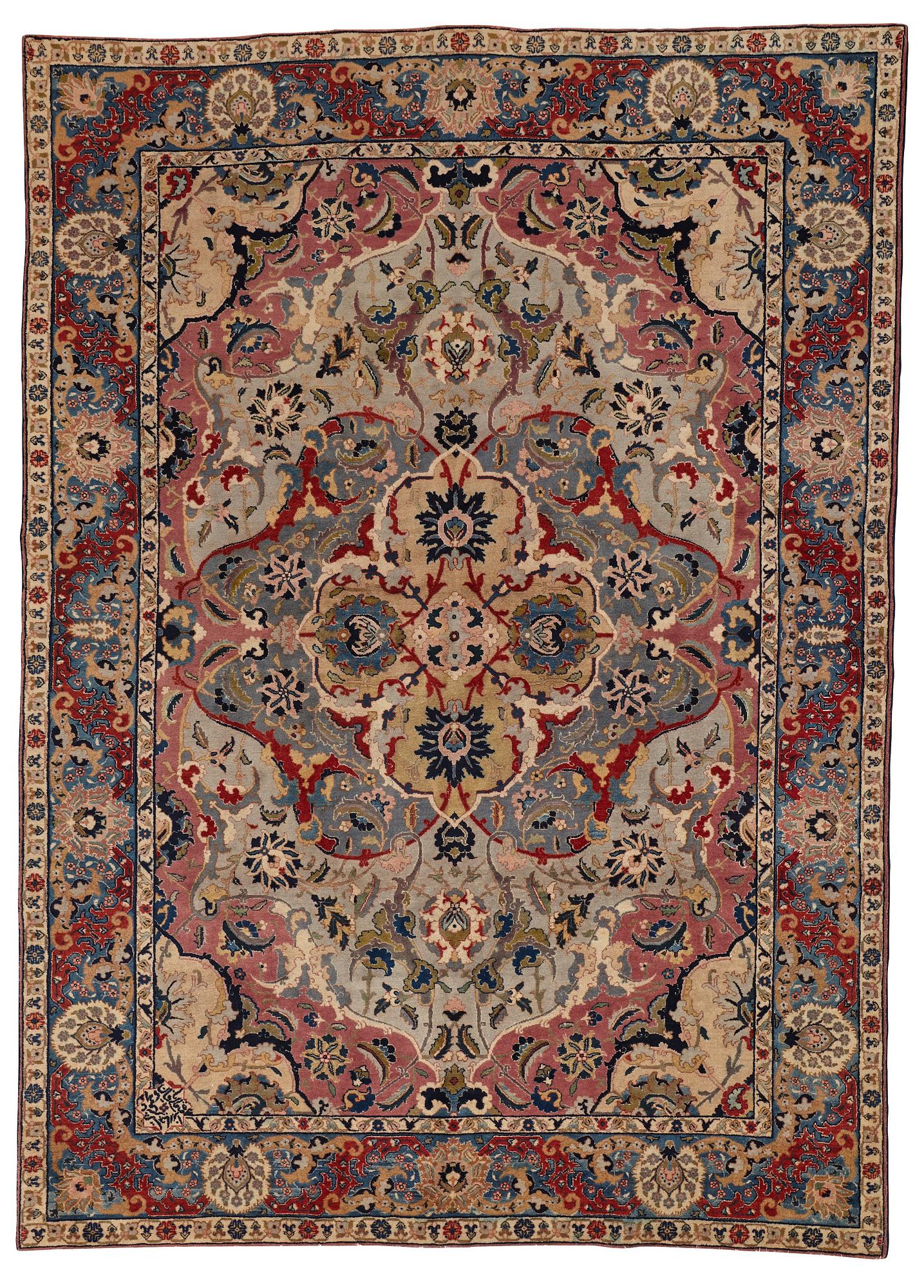 MATTA, semiantik Täbris, signerad Jabarzadeh ca 337,5 x 242,5 cm.