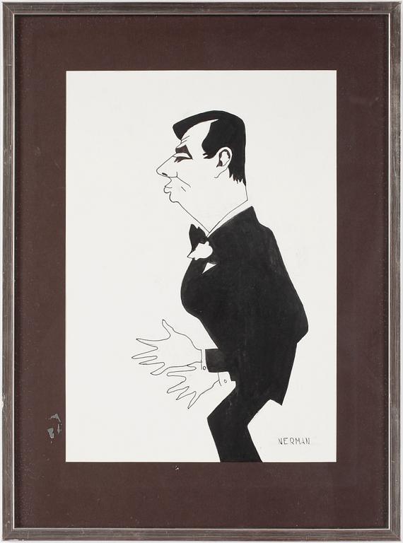 EINAR NERMAN, tusch, signerad.