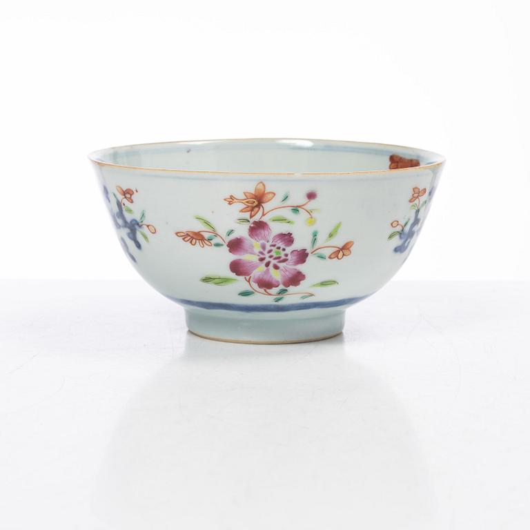 Parti Famille Rose-porslin, 5 delar, kina, Qianlong (1736-95).