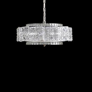 TAKLAMPA, metall och glas, sannolikt Carl Fagerlund, 1900-talets andra hälft. Höjd ca 15 cm.