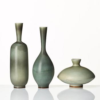 Berndt Friberg, vaser, 3 st, Gustavsbergs studio 1964, 1965 och 1974.