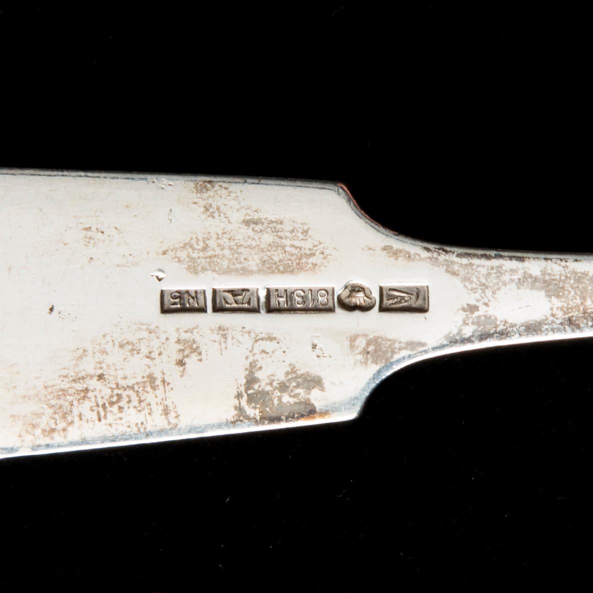 PARTI BESTICK, 44 delar, silver, "Mussla", finska stämplar, 1918-50. Tot vikt 1084,8 g.