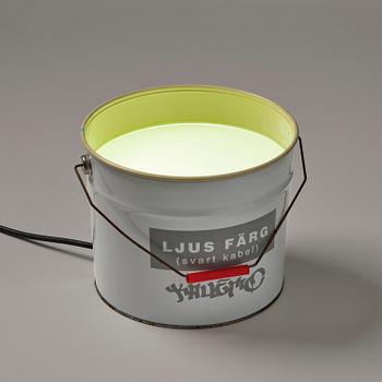 Fredrik Wretman, a "LJUS FÄRG (Svart kabel)" table lamp/light sculpture, ed. 76/360, Källemo, Värnamo, post 2005.