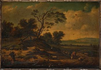 Jan Wynants (Wijnants), attributed to, Landscape with figure and dogs / Landscape with cattle and shepherds.