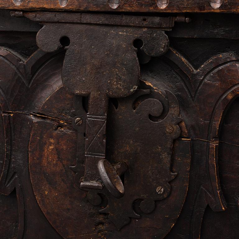 A Baroque style oak chest.