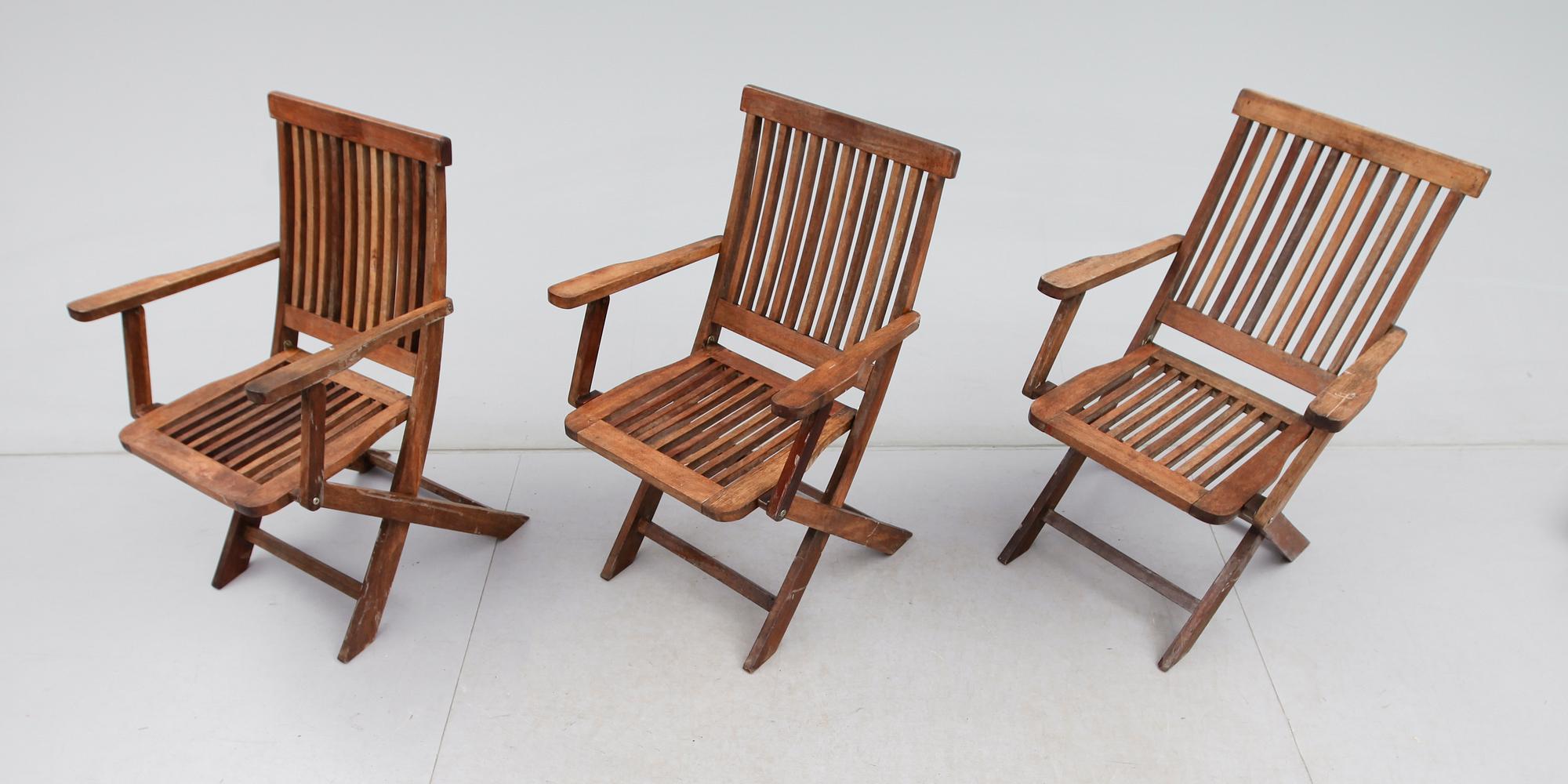 TRÄDGÅRDSSTOLAR, 3 st, 1900-talets andra hälft.