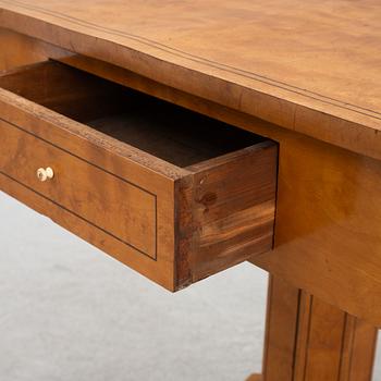 Drop-leaf table and two chairs, Empire style, first half of the 19th century.