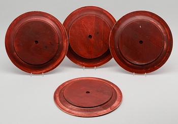 KUVERTTALLRIKAR, 4 st, trä, Carl Skarped, Grythyttan, monogramsignerade CS, 1900-tal.