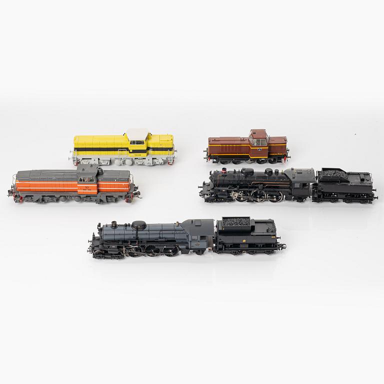 Collection of locomotives, 5 pieces. Including Märklin 39490 and Jeco AB, H0.