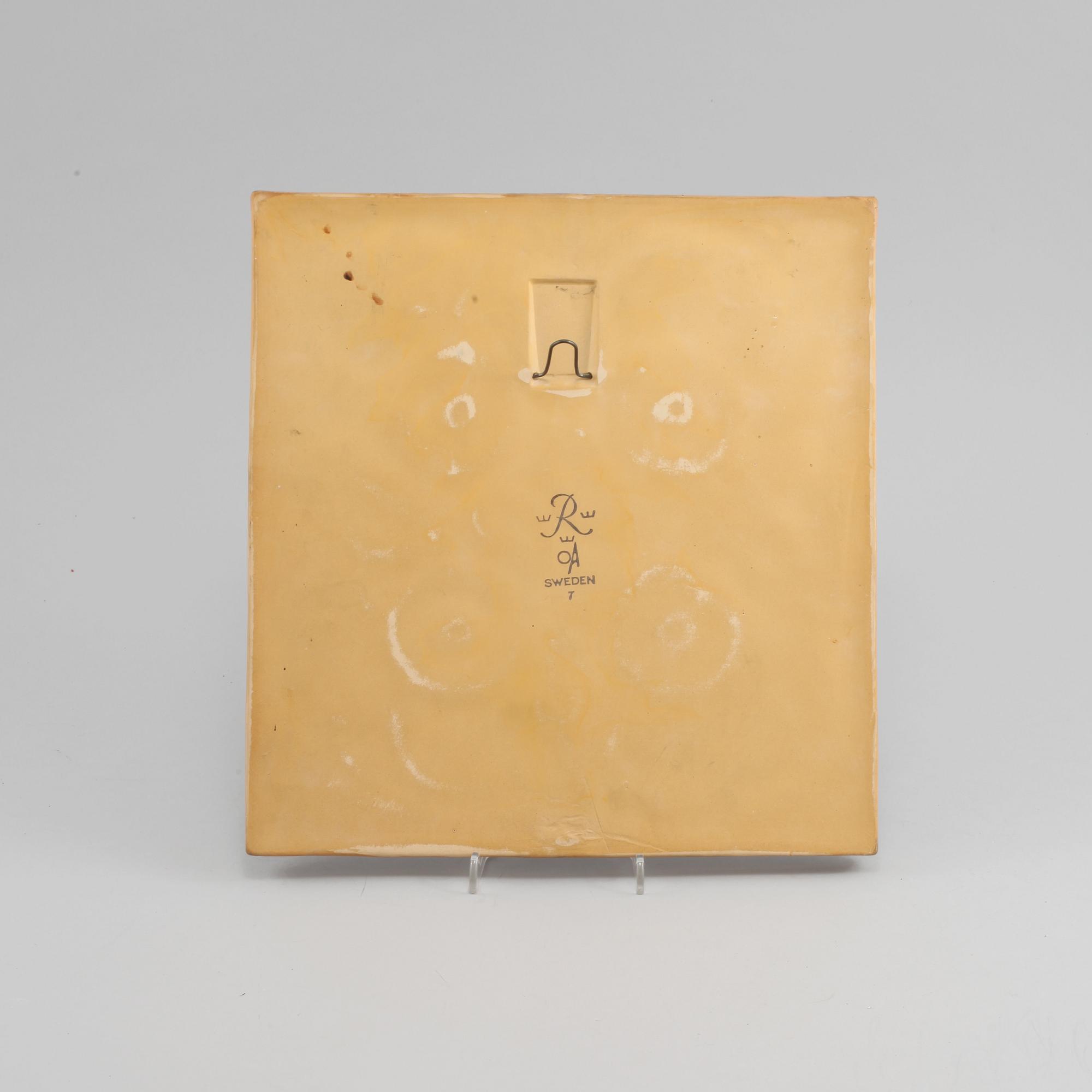 VÄGGPLATTA, stengods, Olle Alberius, Rörstrand, 1900-talets andra hälft.