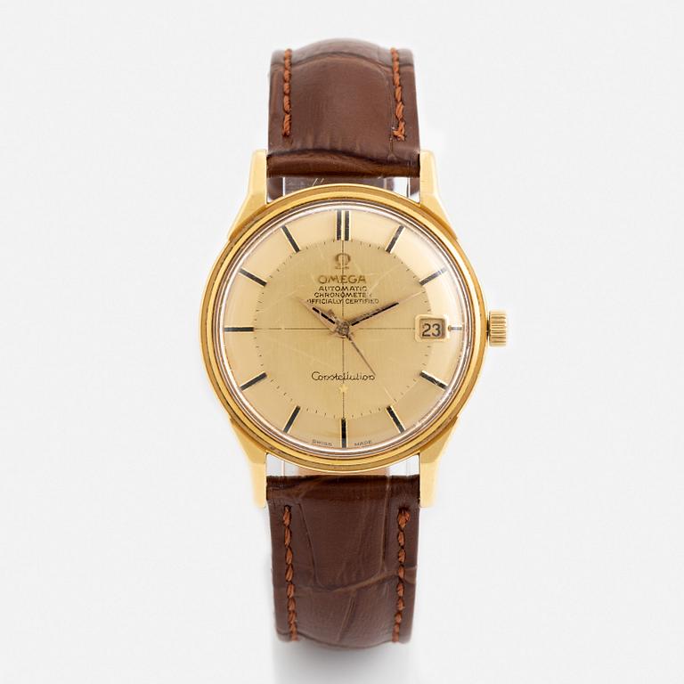 Omega, Constellation, Calendar, "Pie-Pan", armbandsur, 34,5 mm.
