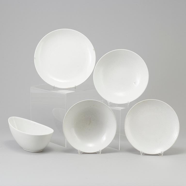 A Swedish Rörstrand 'Blå Eld' part dinner service. Design by Herta Bengtsson. (41 pieces).