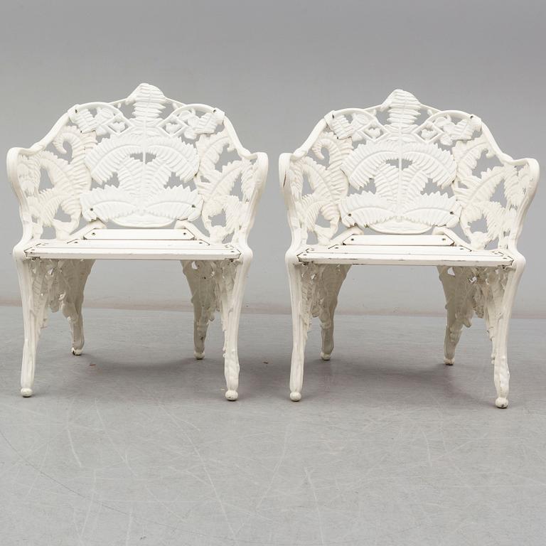 A pair of garden armchairs by Byarums Bruk, second half of the 20th century.