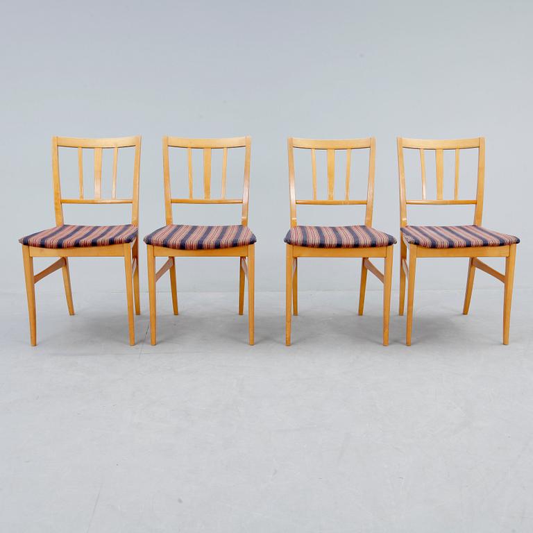 STOLAR, 4 st, "Talavid", Carl Malmsten, Waggeryds Möbelfabrik, 1900-talets andra hälft.