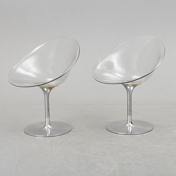 A pair of 'Eros' chairs by Philippe Starck For Kartell, Italy.