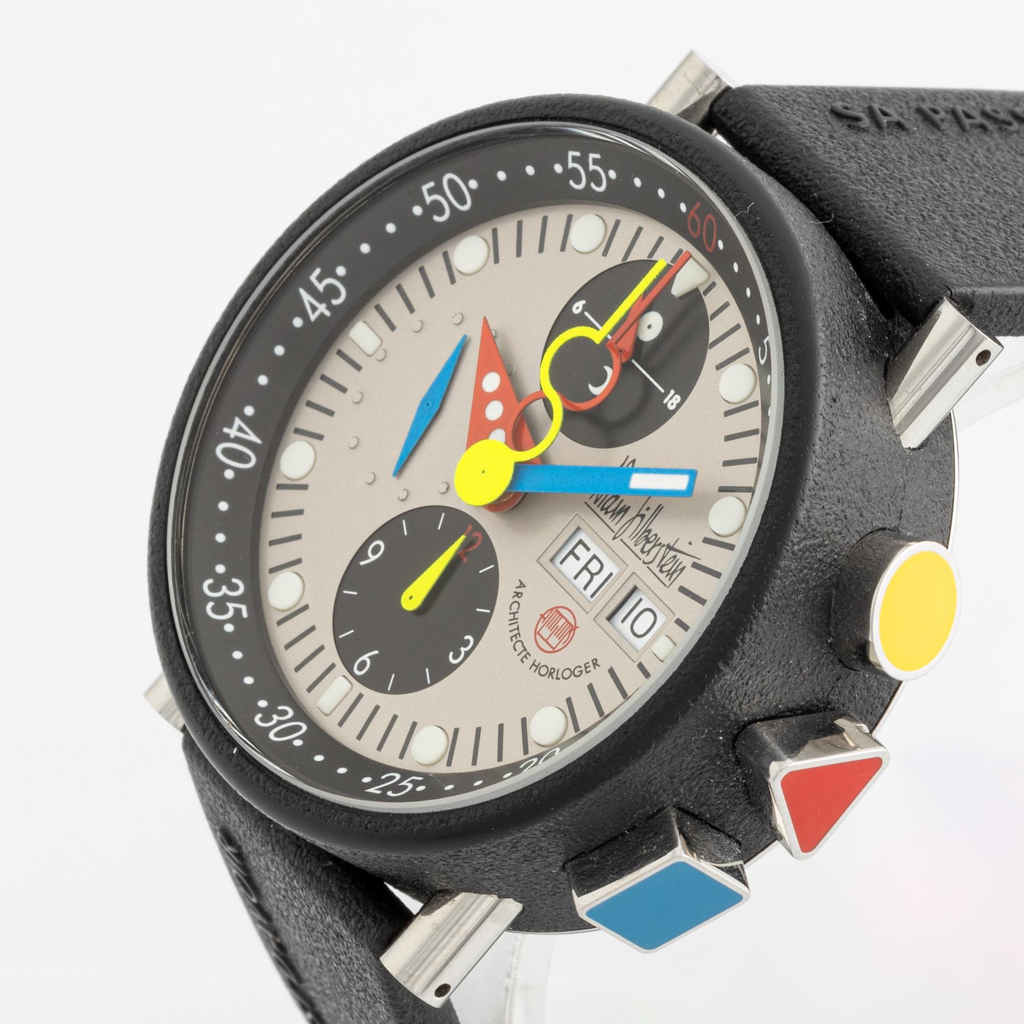 Alain Silberstein, Krono Bauhaus, kronograf, armbandsur, 40 mm.