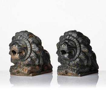 Anna Petrus, a pair of cast iron water spouts, Näfveqvarns bruk, Swedish Grace.