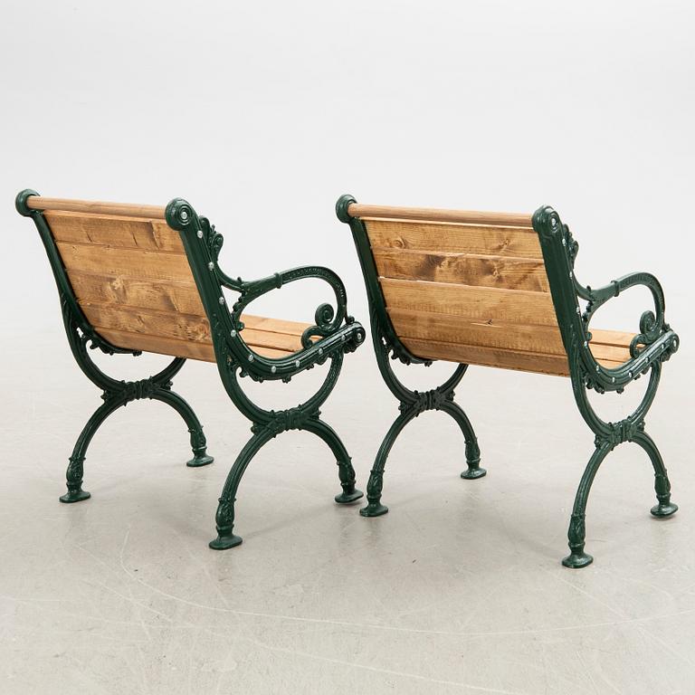 Garden armchairs, a pair, Norrahammar's Ironworks, 20th century.